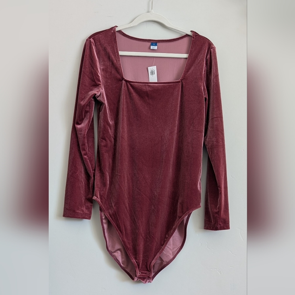 Old Navy Velvet Bodysuit - Deep Pink